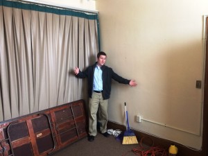Pr. Ryan Ankersen shows where our Newark food pantry will be.